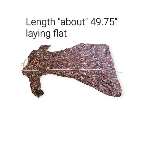 Madewell XS Woodland Floral Challis Dress brown blue purple EUC - Picture 11 of 14